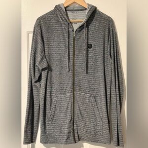 EUC‼️RVCA Heather Gray Full-Zip Hoodie –Lightweight Knit Sweatshirt Men’s Size L